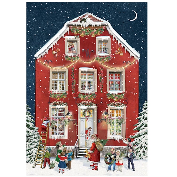 Etsy Red House Victorian Christmas House Advent Calendar Card, £6.99
