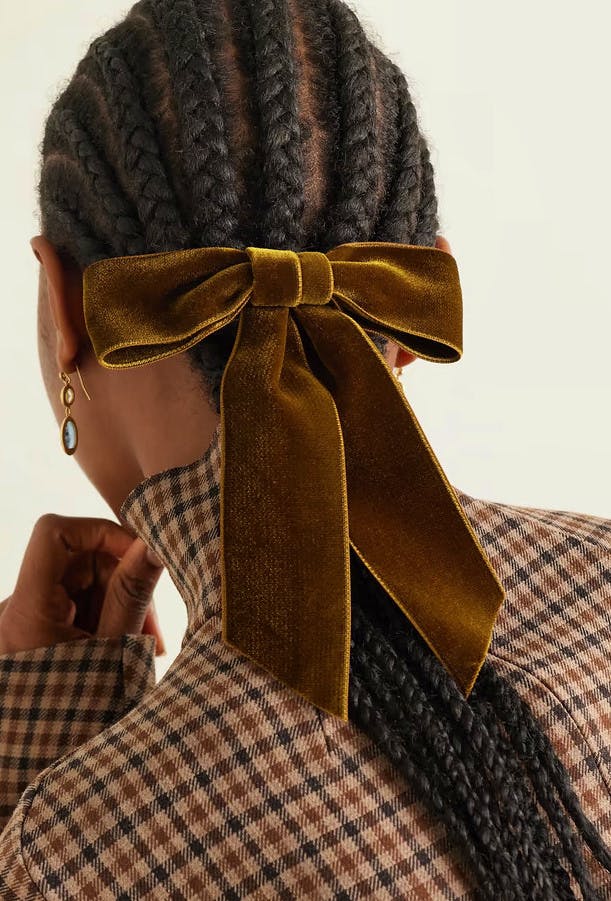 Jennifer Behr Wide Velvet Bow Hair Clip, £145