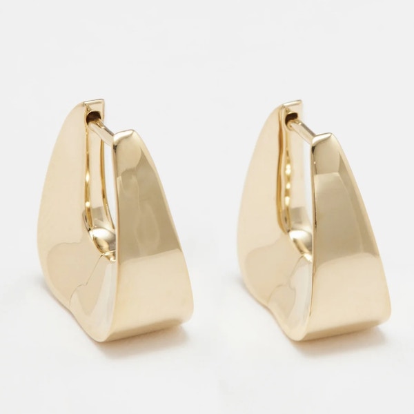 OTIUMBERG Tri 14kt Gold-Vermeil Square Hoop Earrings, £195