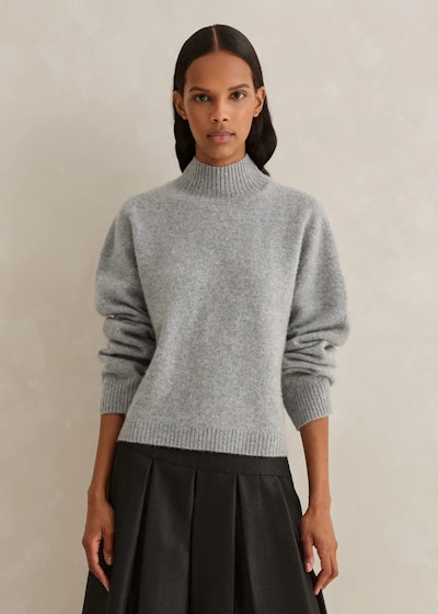 Boiled Cashmere Relaxed High Neck Jumper £295