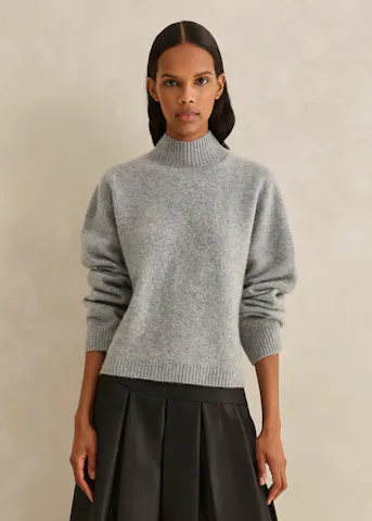 Boiled Cashmere Relaxed High Neck Jumper