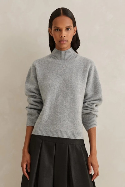 Boiled Cashmere Relaxed High Neck Jumper £295