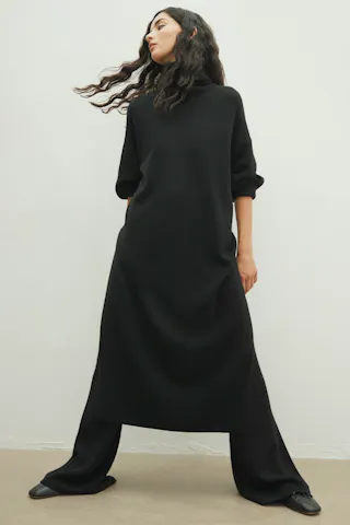 Cashmere Polo-Neck Dress