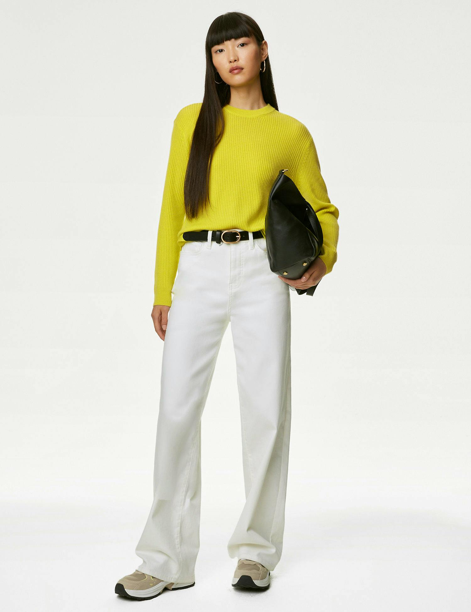 Merino Wool With Cashmere Ribbed Jumper £65