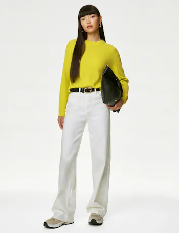 Merino Wool With Cashmere Ribbed Jumper