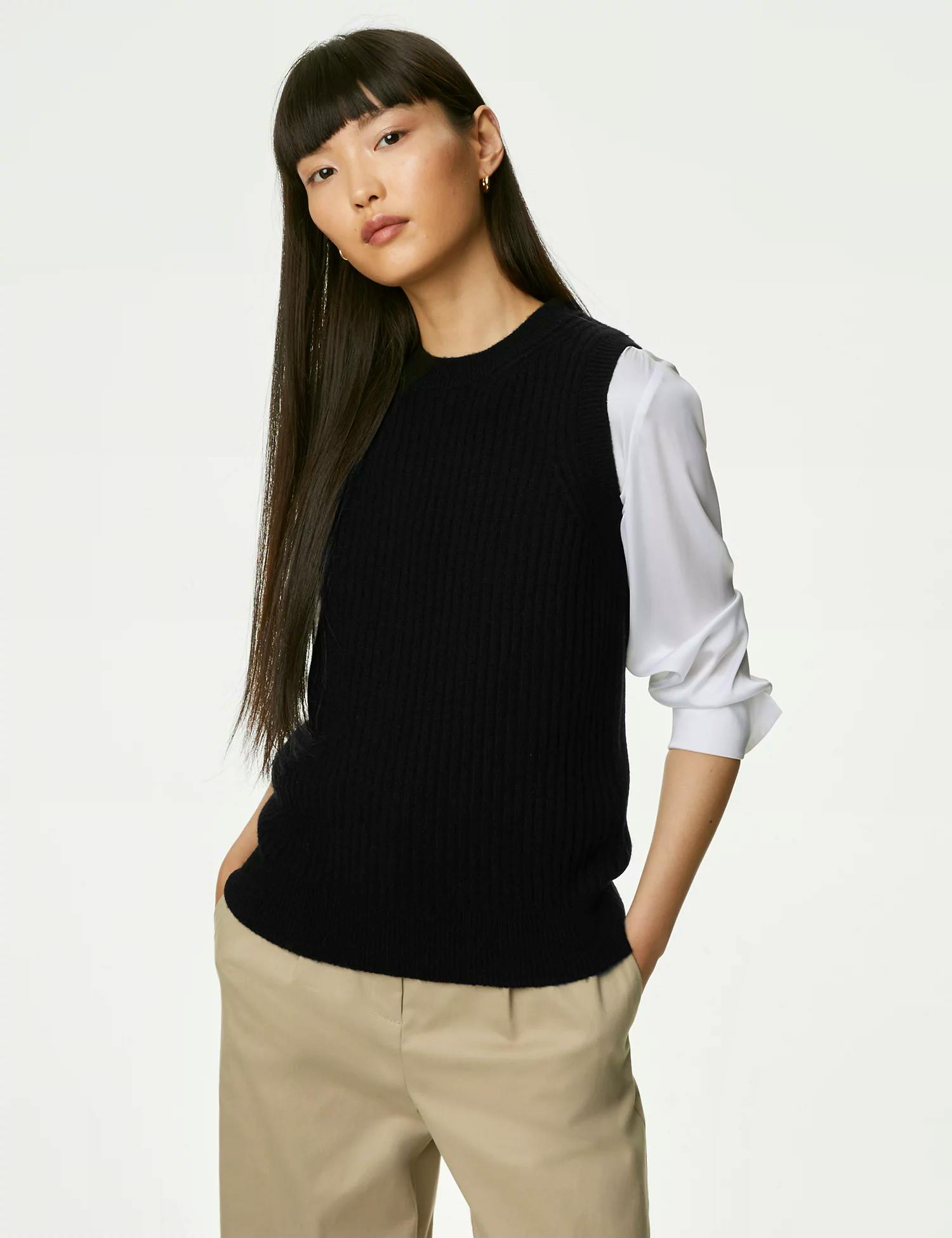 Merino Wool With Cashmere Knitted Vest £49.50