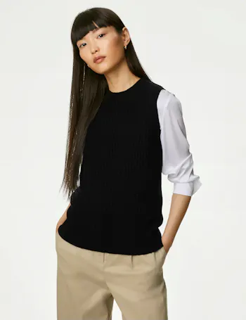 Merino Wool With Cashmere Knitted Vest