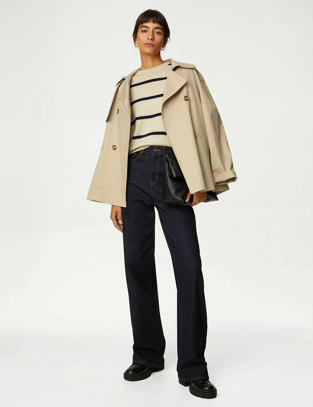 Pure Cashmere Striped Crew Neck Jumper £99