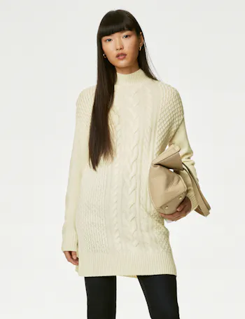 Merino Wool With Cashmere Longline Jumper