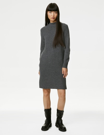 Merino Wool Rich Knitted Dress with Cashmere £99