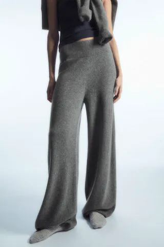 Wide-Leg Pure Cashmere Trousers