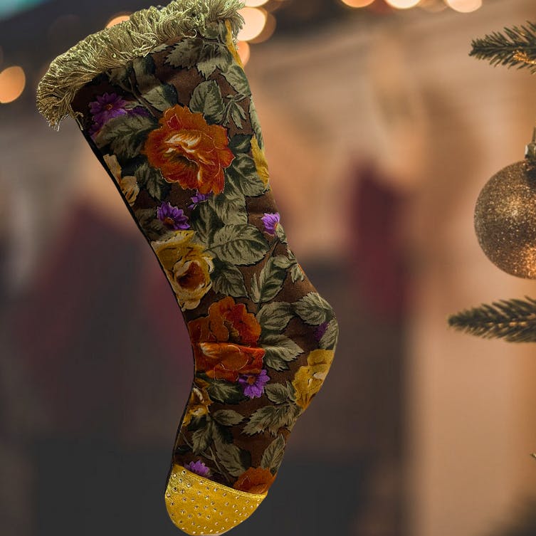 Christmas Decoration Shop Lavish Velvet Victorian Style Stocking Swarovski, £89.99