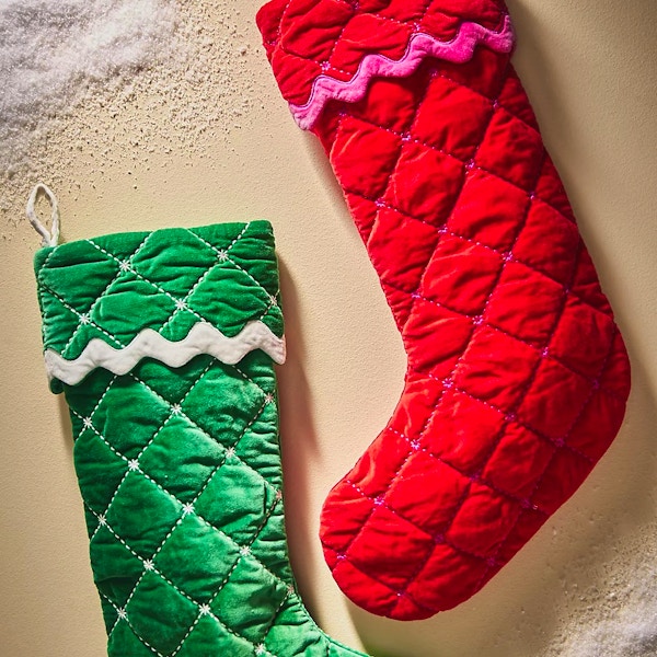 Anthropolgie Ernestine Velvet Christmas Stocking, £42