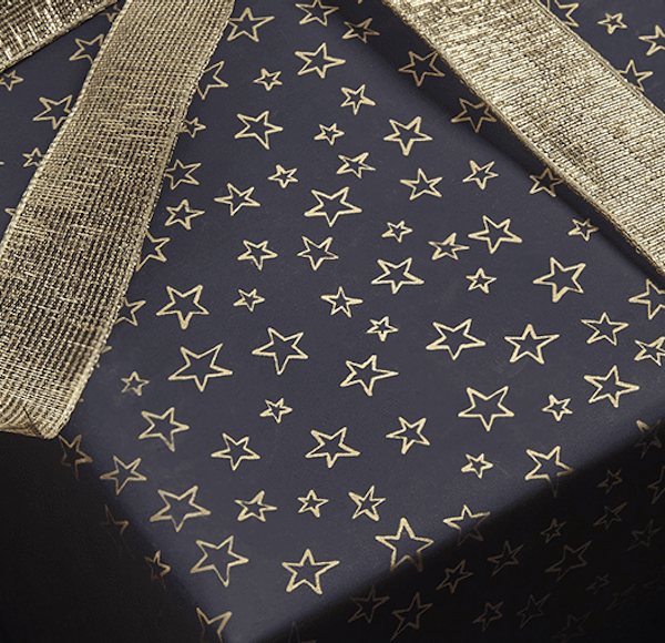 Cox & Cox Gold & Star Luxury Reversible Wrapping Paper, £16.50