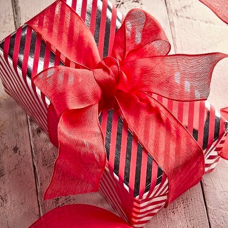 Cox & Cox Voile Wired Ribbon – Red, £16.50