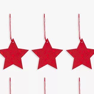 John Lewis John Lewis Royal Fairytale Red Star Gift Tags, Pack of 10, £3
