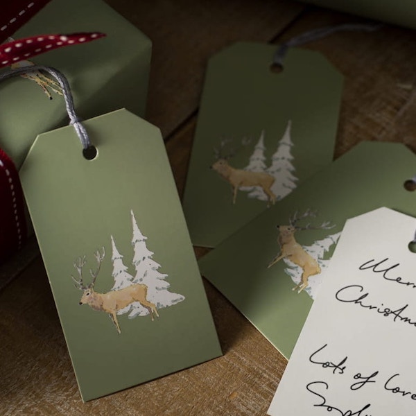 Sophie Allport Christmas Stags Gift Tags (Set of 8), £4