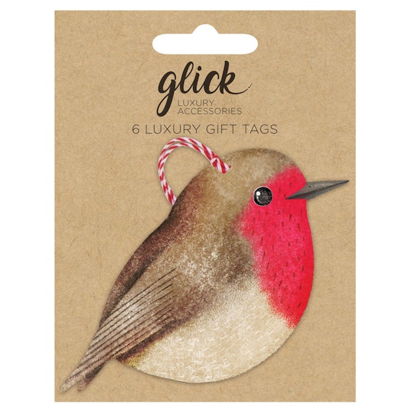 Whistlefish Robins Luxury Gift Tags Pack Of 6, £2.30