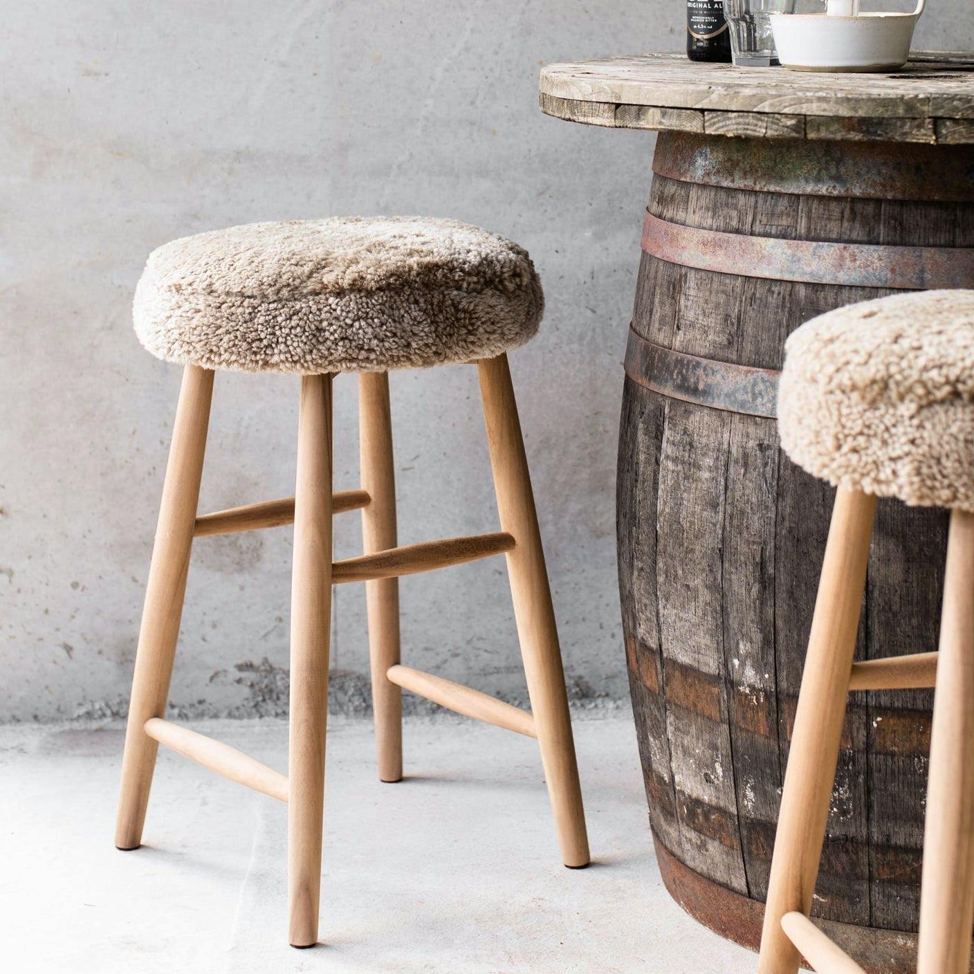 The Dartmoor Shepherd Sheepskin Bar Stool. £245