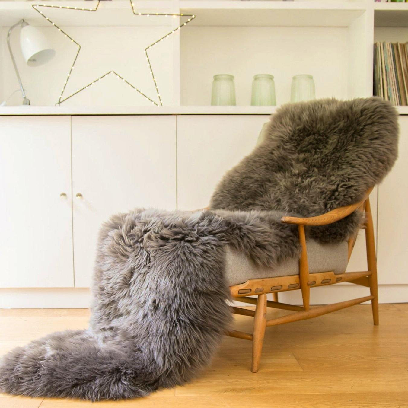 Etsy Mushroom Grey Double Cosy Sheepskin Rug, £150
