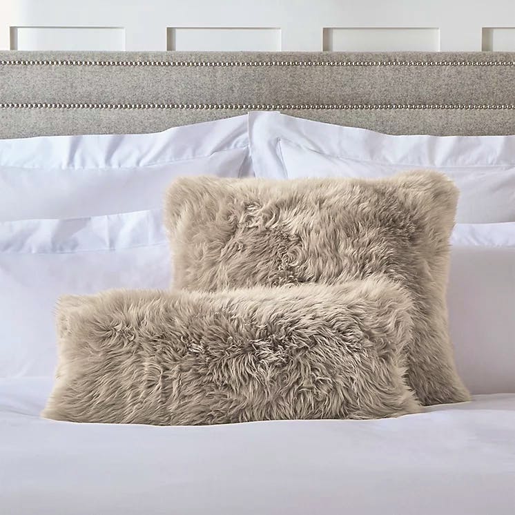 The White Company Long Wool Sheepskin Cushion Collection, £60 – £70