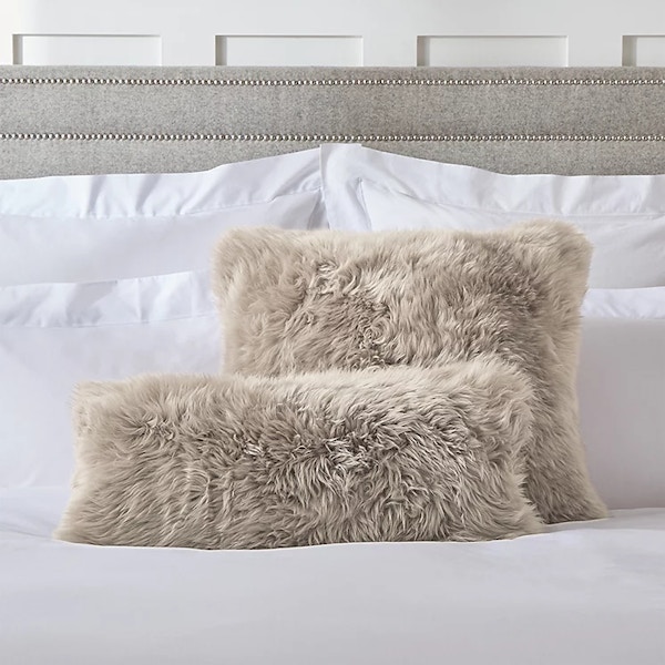 The White Company Long Wool Sheepskin Cushion Collection, £60 – £70