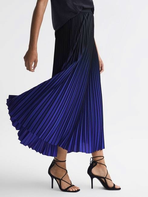 Reiss Ombre Midi Pleated Skirt, £158