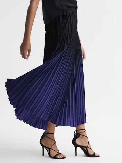 Reiss Ombre Midi Pleated Skirt, £158