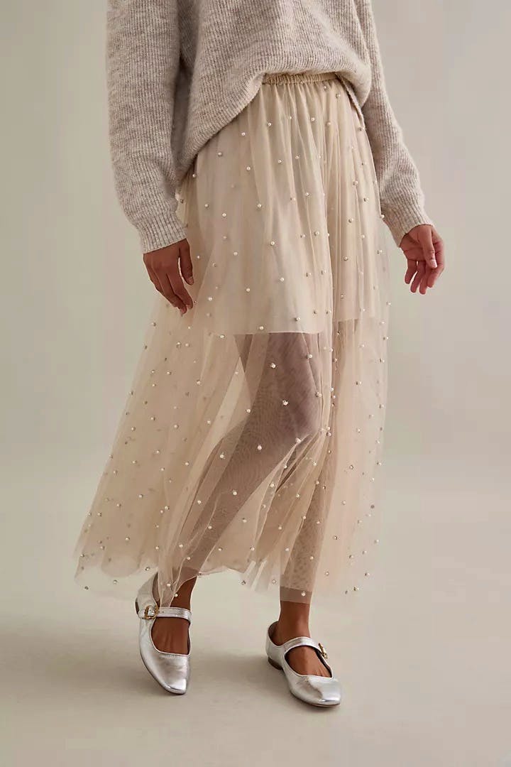 Anthropologie Pearl Tulle Maxi Skirt, £168