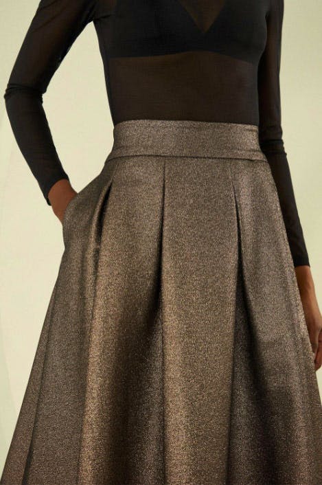 Karen Millen Metallic Midi Skirt, £90