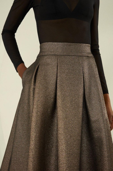 Karen Millen Metallic Midi Skirt, £90