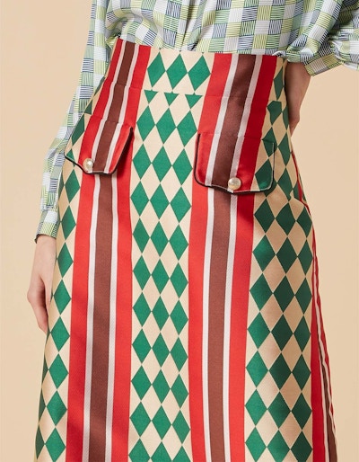Lisou Iona Print Silk Jacquard Midi Skirt, £285