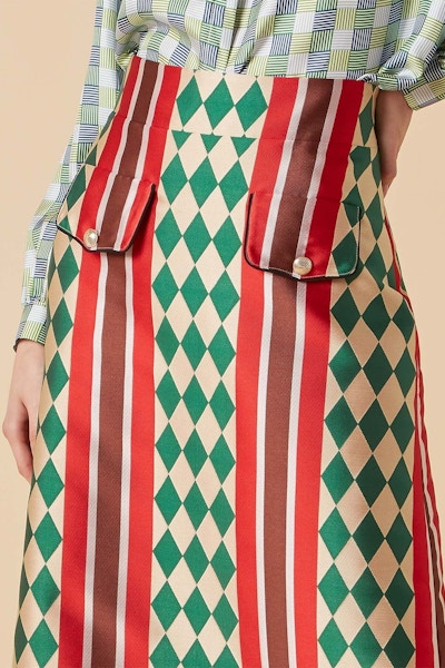 Lisou Iona Print Silk Jacquard Midi Skirt, £285