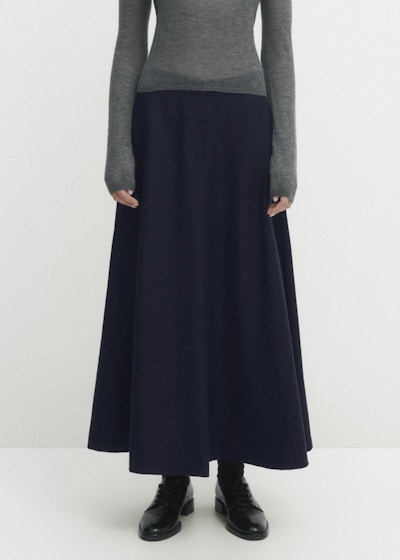 Massimo Dutti Wool-Blend Flared Skirt, £99