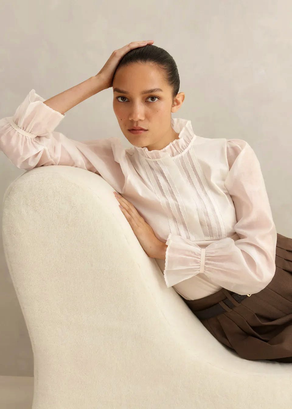 Me+Em Frill-Neck Blouse, £125