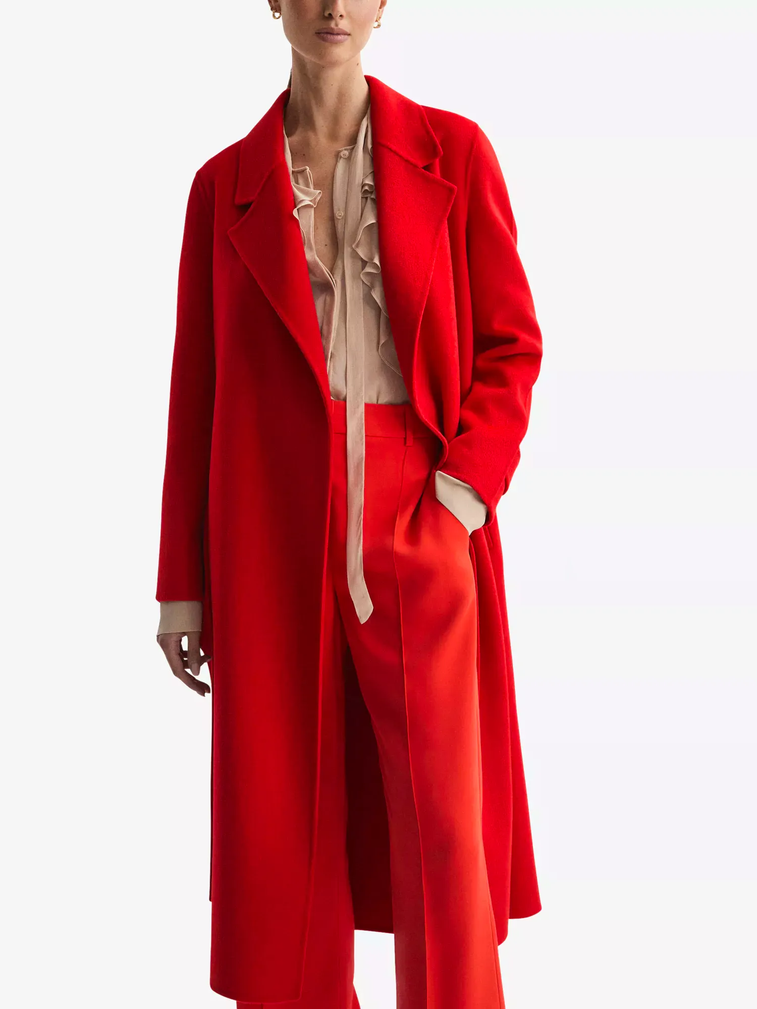 Reiss Emile Belted-Waist Long Wool Coat, £348