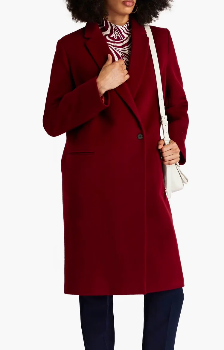 Claudie Pierlot Gold Wool-Blend Felt Coat, NOW £183 (Was £365)