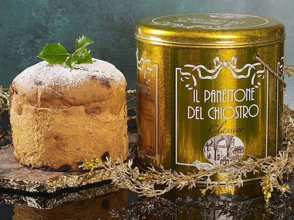 Classic Panettone Cake In Gold Tin 1kg By Lazzaroni Chiostro Di Saronno 