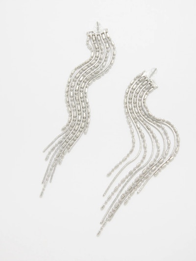 Fallon Waterfall Bar Rhodium-Plated Earrings, £150
