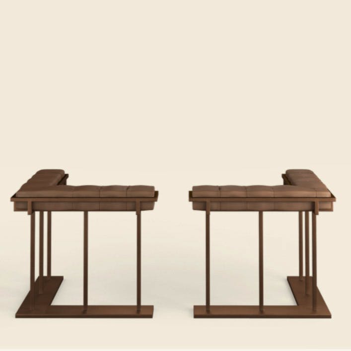 OKA Set of Two Berenson Leather Fire Fenders – Dark Vellum, £1,495