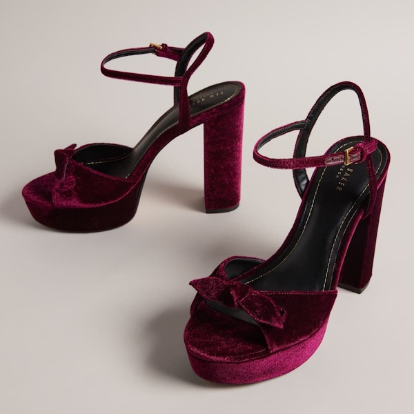 Ted Baker Oxblood Velvet Platform Heels, £101