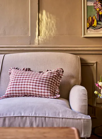 Tilly Gingham Frill Cushion