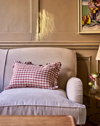 Tilly Gingham Frill Cushion