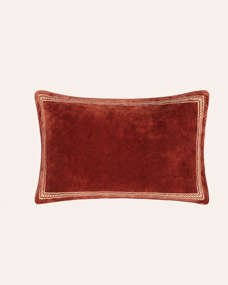 Shiso Embroidered Velvet Cushion £85