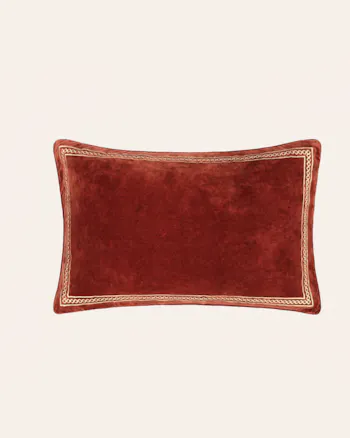 Shiso Embroidered Velvet Cushion