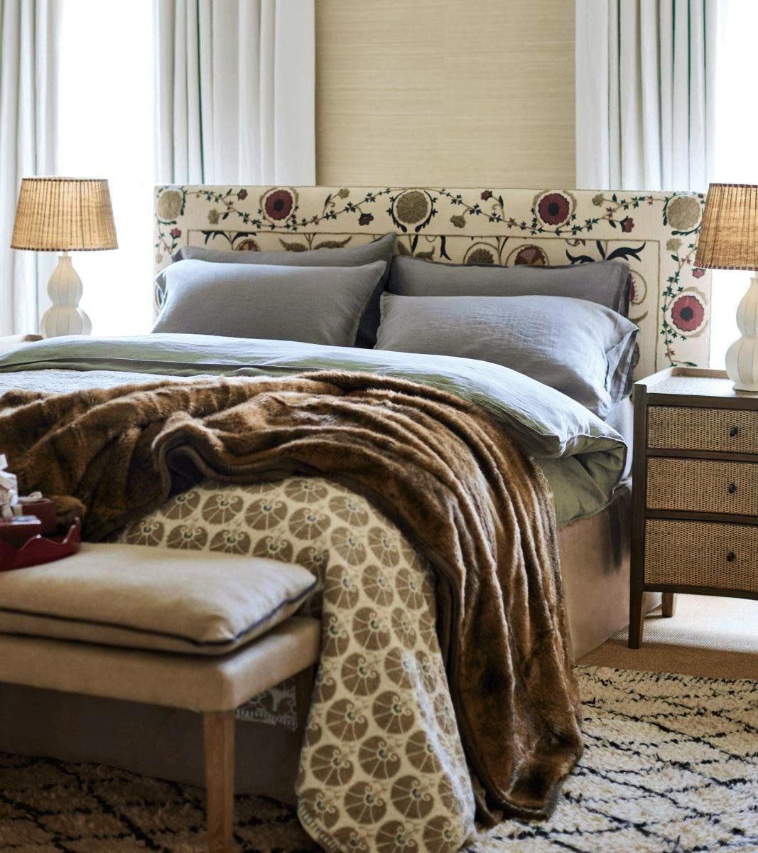 Sheki King Headboard – Olive, NOW £696 (Was £995) 