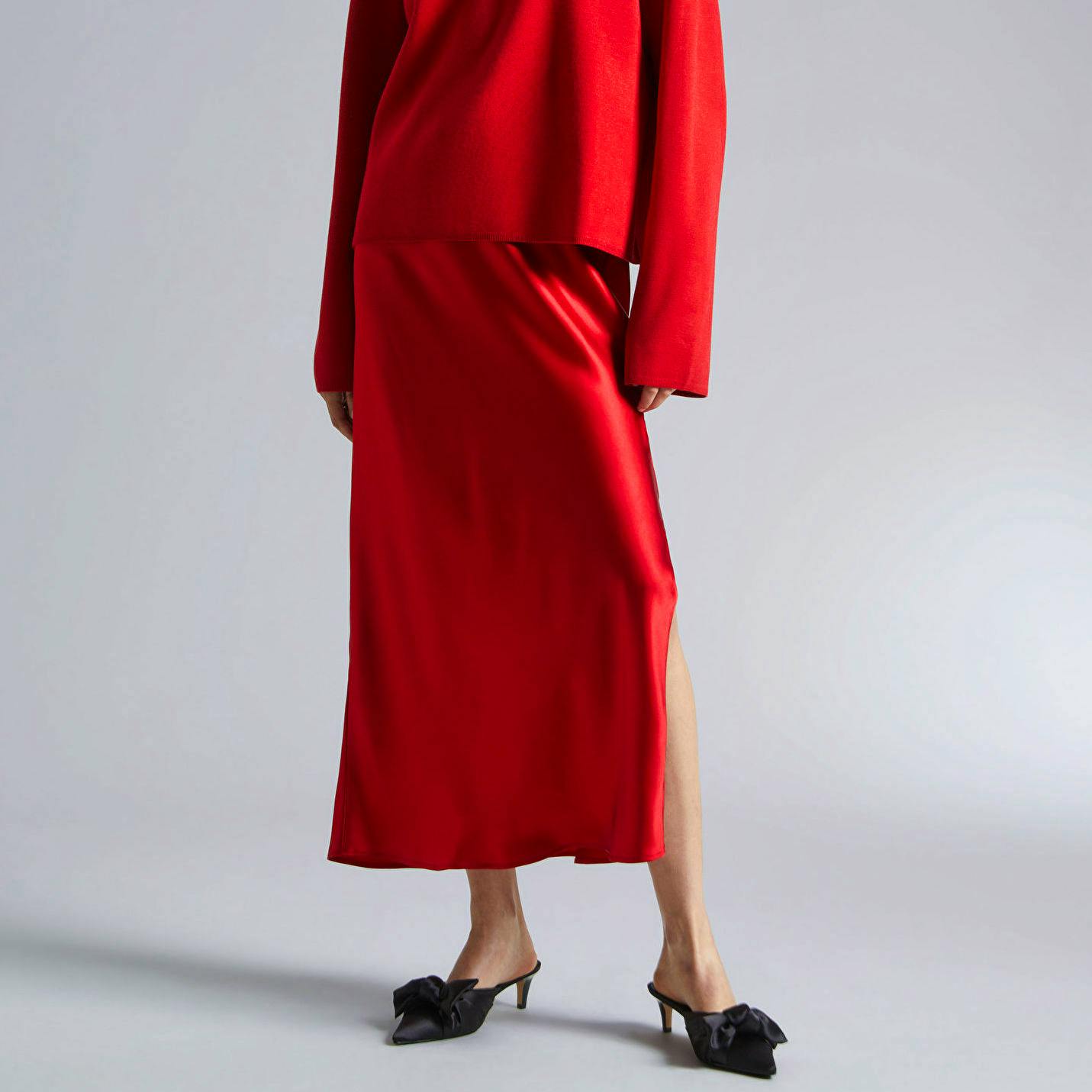 & Other Stories Satin Midi Skirt, £76