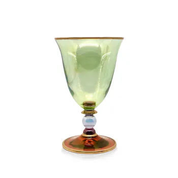 Handblown Italian Multicoloured Water Glass