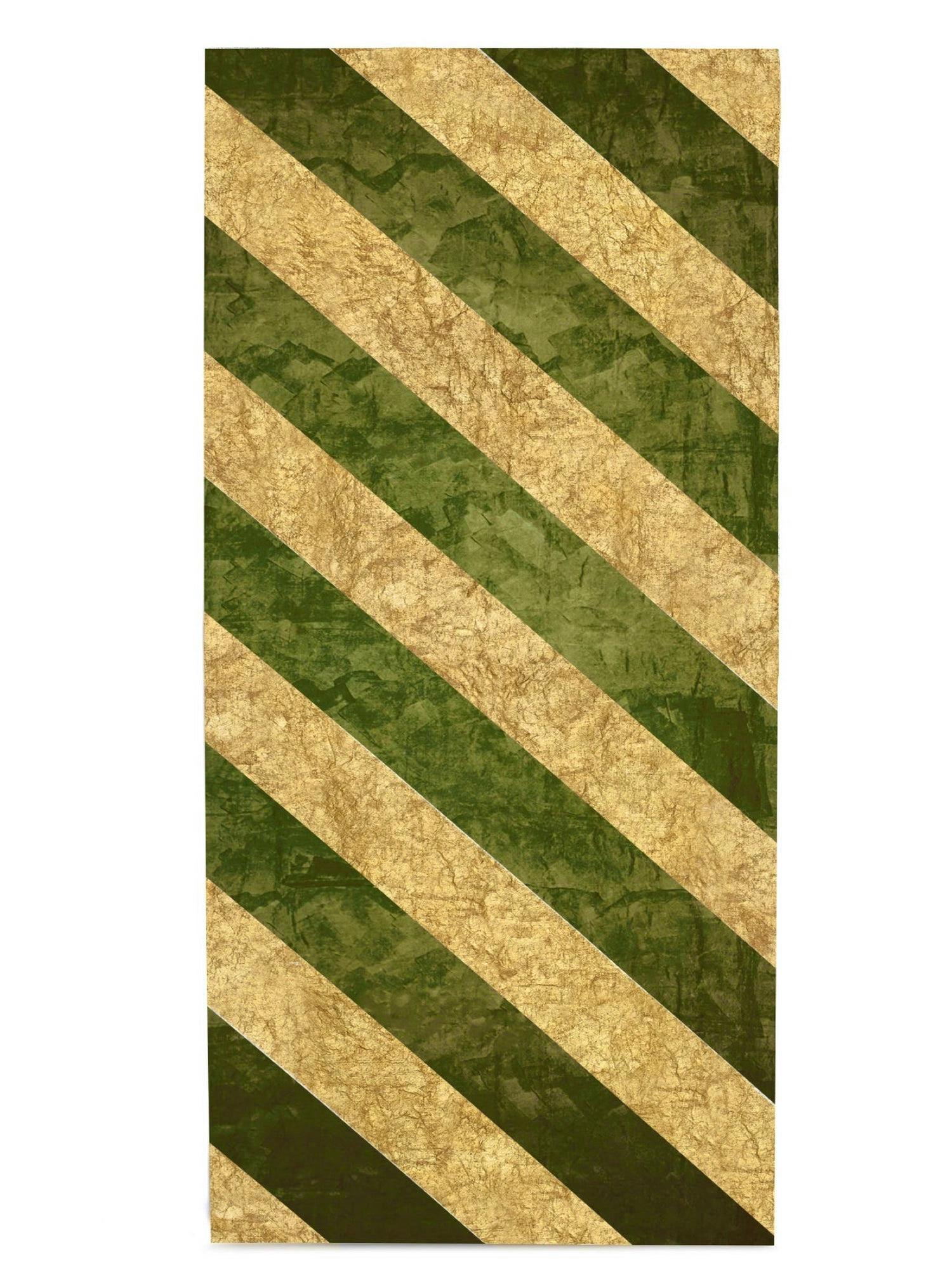 Stripe Linen Tablecloth in Gold and Avocado Green £695