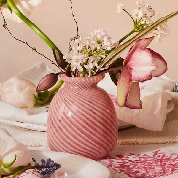Daylesford Miro Pink Spiral Stripe Vase, £18